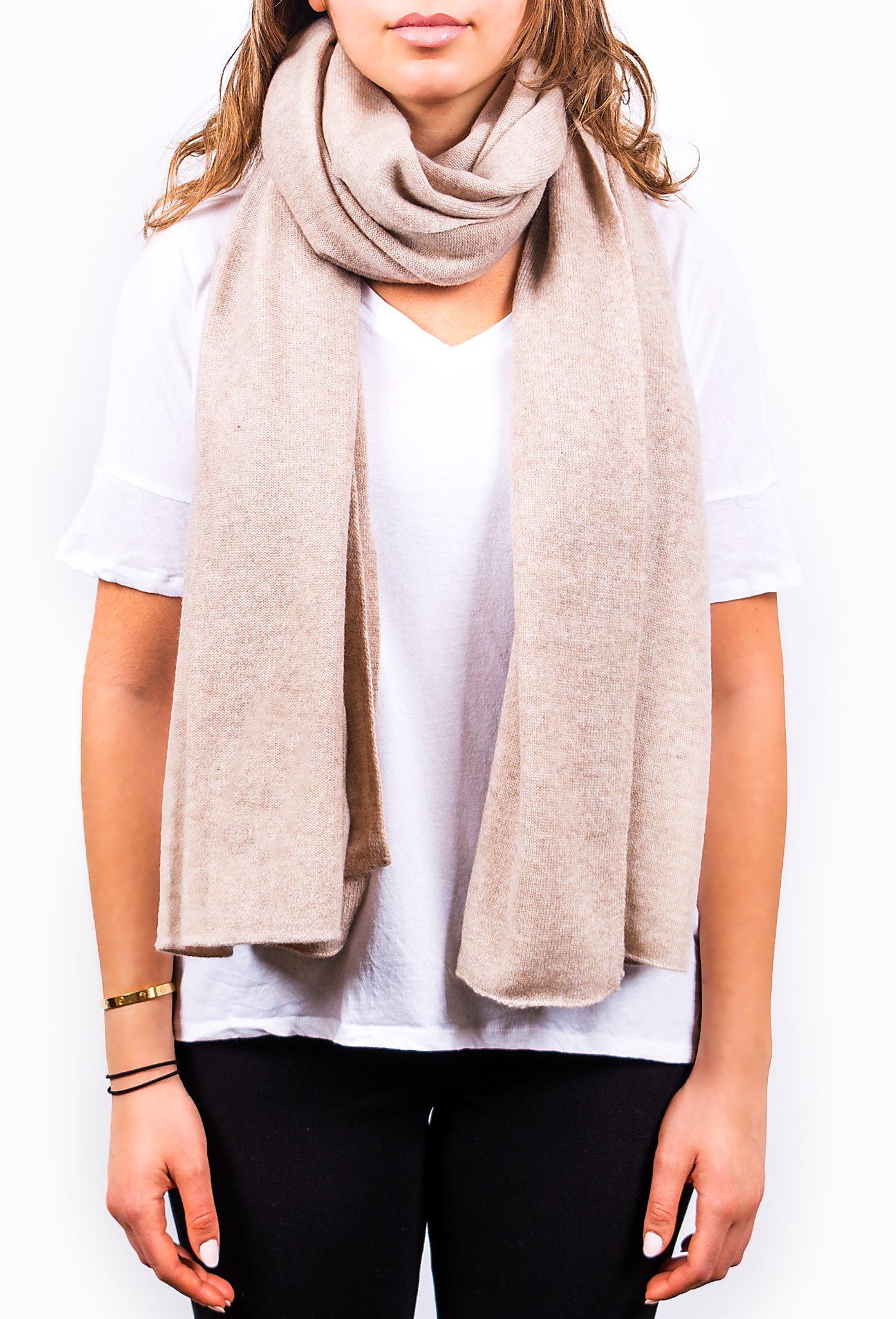 Oatmeal Pure Cashmere Scarf