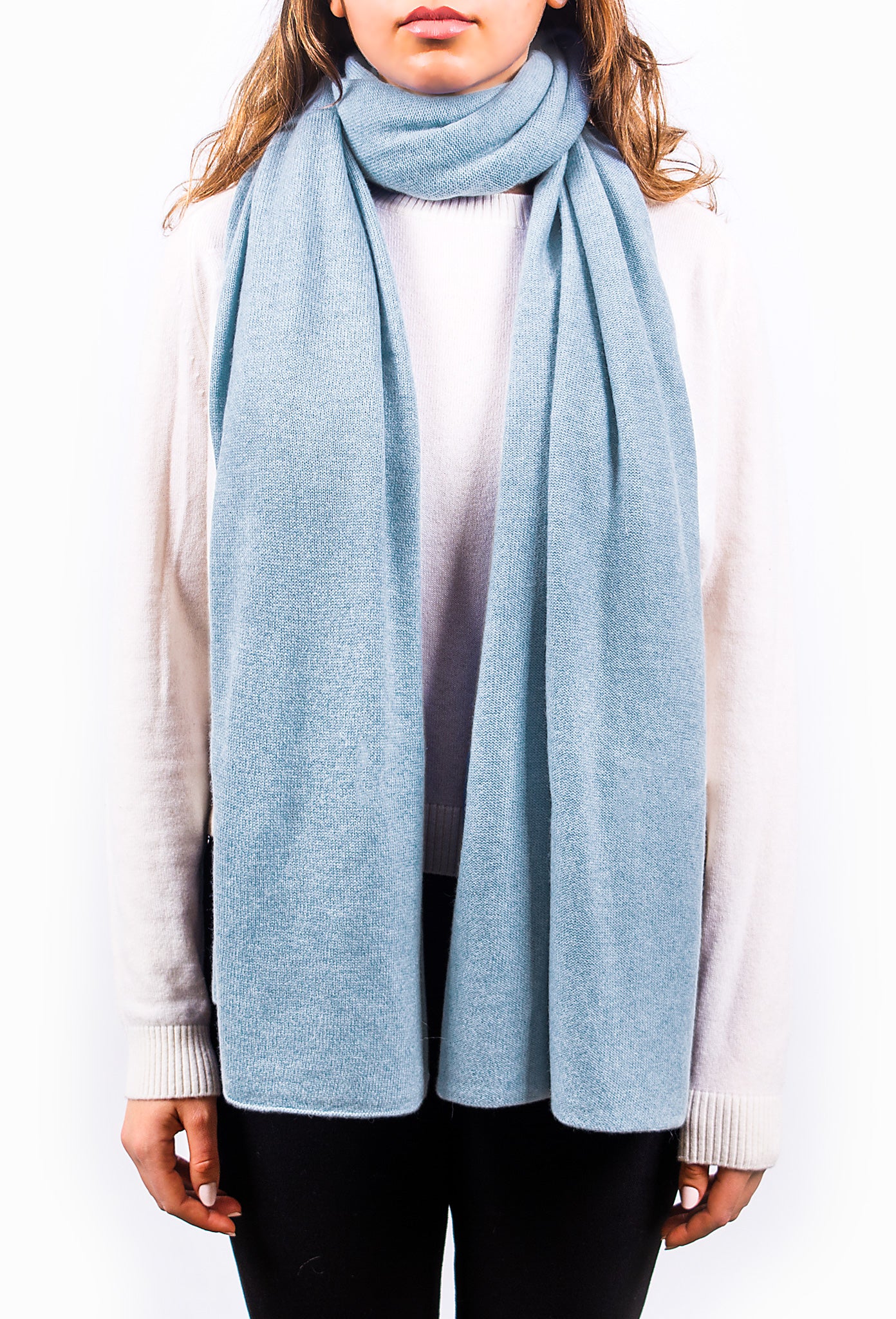 Sky Blue Pure Cashmere Scarf