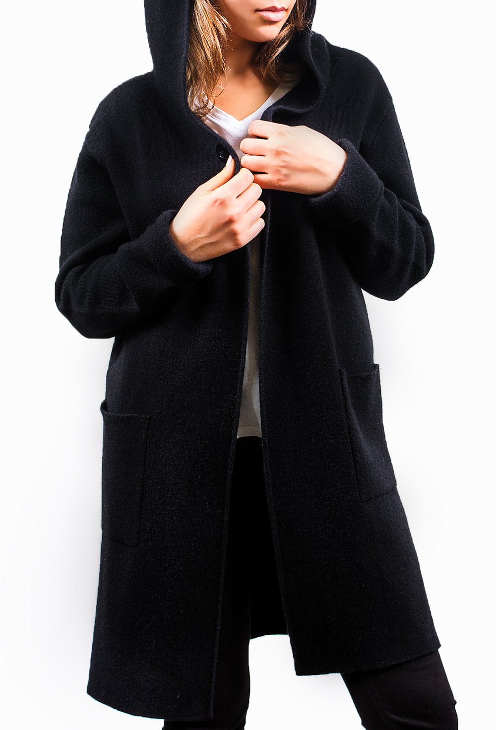 Black Pure Cashmere Coat